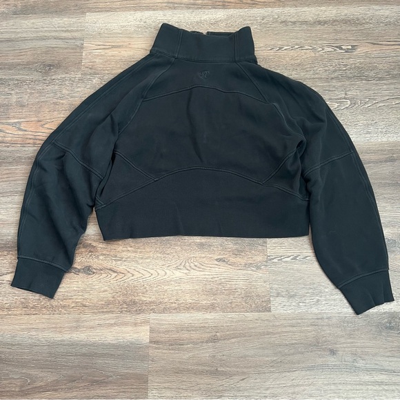 Lululemon Scuba Oversized Funnel Neck Half Zip Hoodie XL/XXL Black Cotton Terry - Picture 7 of 10